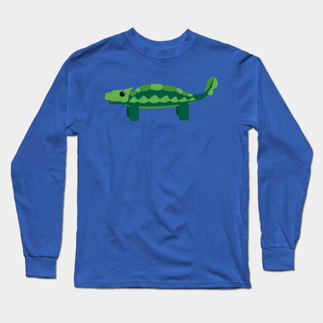 Happy Ankylosaurus Long Sleeve T-Shirt by MadArtisan